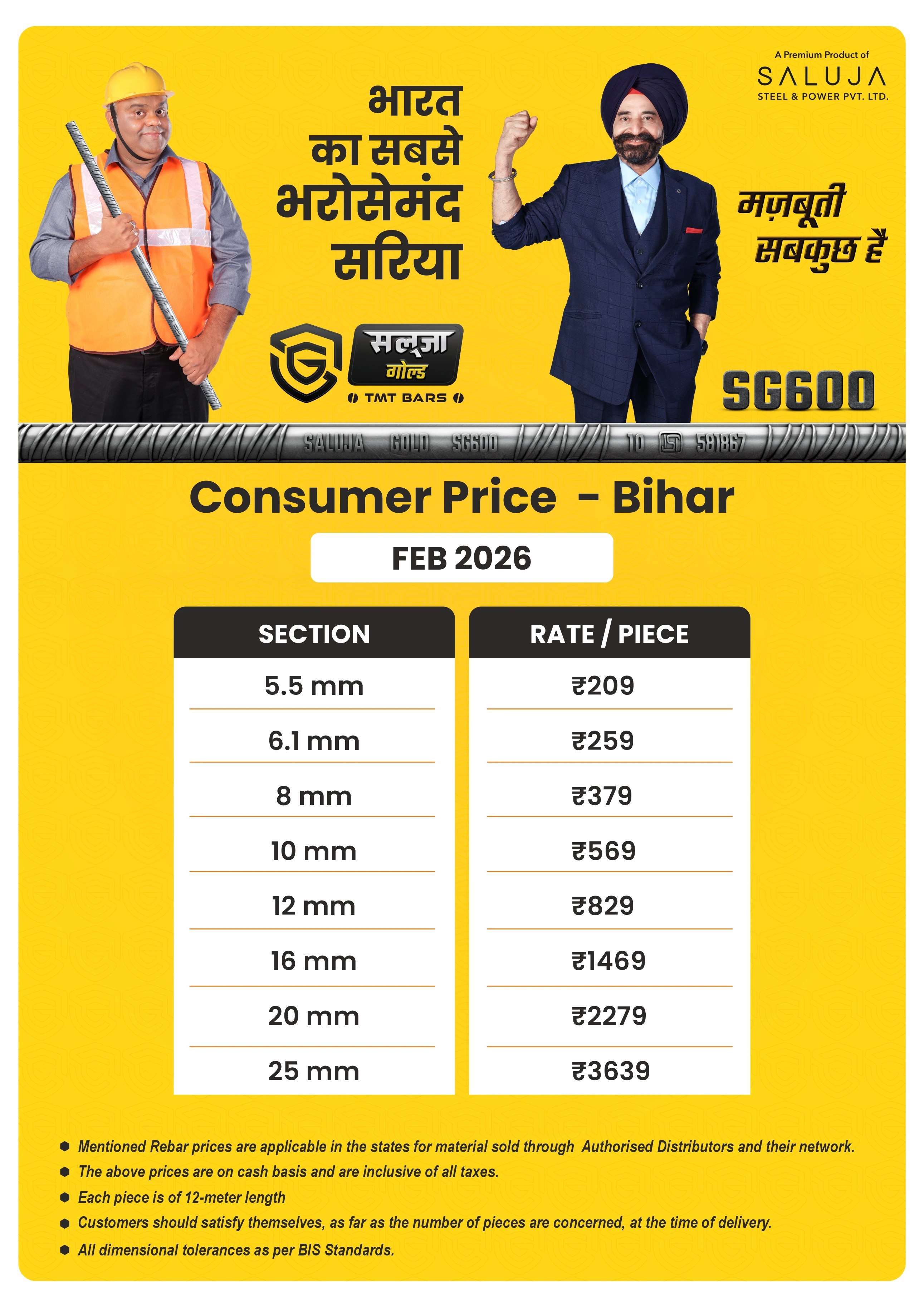 saluja gold tmt bars